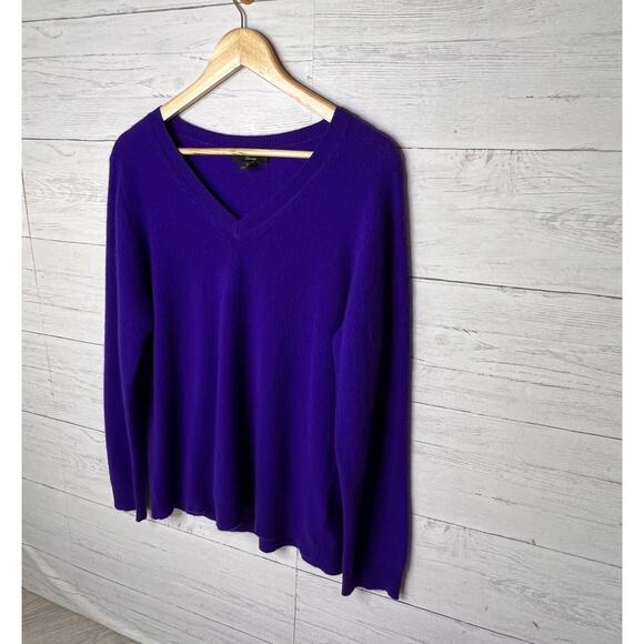 Charter Club Sweater Womens Size XL Bright Purple 100% Cashmere V Neck Luxury - Picture 4 of 15